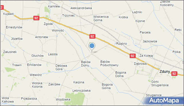 mapa Bąków Górny, Bąków Górny na mapie Targeo